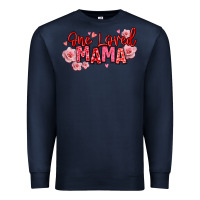 Navy one loved mama valentine's day Premium Sweatshirt - texasbilliewilder