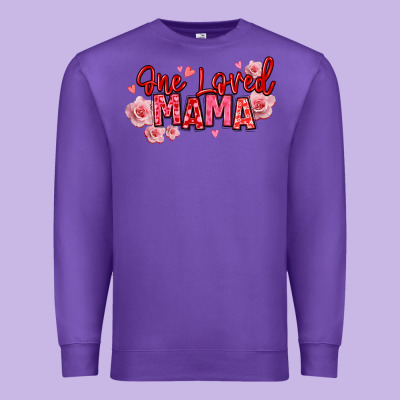 One Loved Mama Valentine's Day Premium Sweatshirt Designed By Texasbilliewilder