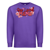 Purple one loved mama valentine's day Premium Sweatshirt - texasbilliewilder