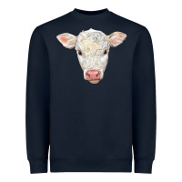 Navy charolais calf face Heavyweight Sweatshirt - LillyAllenDesigns