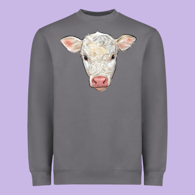 Charolais Calf Face Heavyweight Sweatshirt Designed By Lillyallendesigns