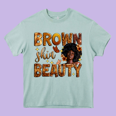 Brown Skin Beauty Heavy Core Tee Designed By Zillion Design Studio