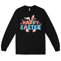 Black happy easter Long Sleeve Tee - MaliasSmallBusiness