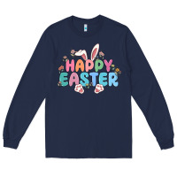 Navy happy easter Long Sleeve Tee - MaliasSmallBusiness