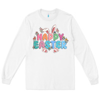 White happy easter Long Sleeve Tee - MaliasSmallBusiness