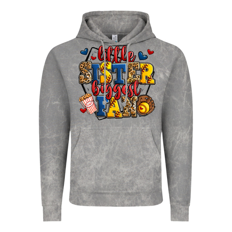 Little Sister Biggest Fan Softball Vintage Hoodie by Jasminsmagicworld | Teevron