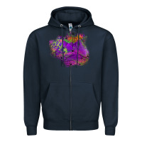 Navy halloween spider web for patches Zipper Hoodie - BundleAndBundleShop