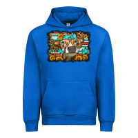 Cobalt sunflower cow olivia Urban Hoodie - OliviaCreatesArt