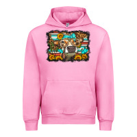 Fuchsia Pink sunflower cow olivia Urban Hoodie - OliviaCreatesArt