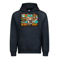 Navy sunflower cow olivia Urban Hoodie - OliviaCreatesArt