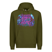 Army Green Fueled by crystals and coffee halloween Premium Hoodie - NancyCooperArtShop
