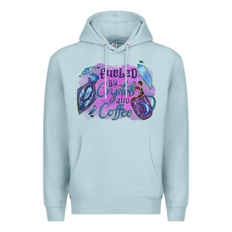 Fueled By Crystals And Coffee Halloween Premium Hoodie by NancyCooperArtShop | Teevron