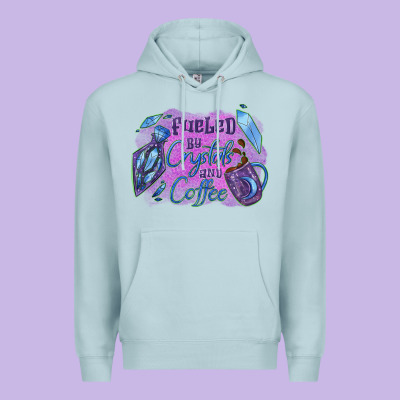 Fueled By Crystals And Coffee Halloween Premium Hoodie Designed By Nancycooperartshop