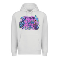 Dove Grey Fueled by crystals and coffee halloween Premium Hoodie - NancyCooperArtShop
