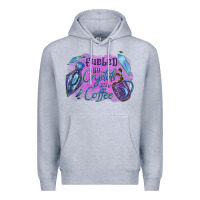 Heather Grey Fueled by crystals and coffee halloween Premium Hoodie - NancyCooperArtShop