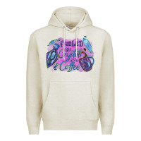 Oatmeal Heather Fueled by crystals and coffee halloween Premium Hoodie - NancyCooperArtShop