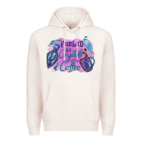 Pale Pink Fueled by crystals and coffee halloween Premium Hoodie - NancyCooperArtShop