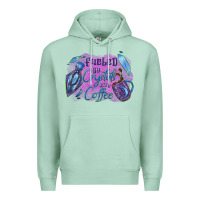 Seafoam Fueled by crystals and coffee halloween Premium Hoodie - NancyCooperArtShop