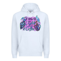 White Fueled by crystals and coffee halloween Premium Hoodie - NancyCooperArtShop
