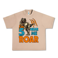 Burro i'm five hear me roar dinosaur birthday Urban Heavy Tee - LillyAllenDesigns