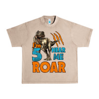 French Oak i'm five hear me roar dinosaur birthday Urban Heavy Tee - LillyAllenDesigns