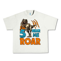 Pistachio i'm five hear me roar dinosaur birthday Urban Heavy Tee - LillyAllenDesigns