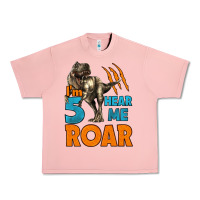 Salmon i'm five hear me roar dinosaur birthday Urban Heavy Tee - LillyAllenDesigns