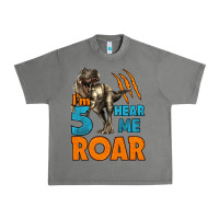 Tornado i'm five hear me roar dinosaur birthday Urban Heavy Tee - LillyAllenDesigns
