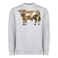 Heather Grey charolais bull Heavyweight Sweatshirt - LillyAllenDesigns