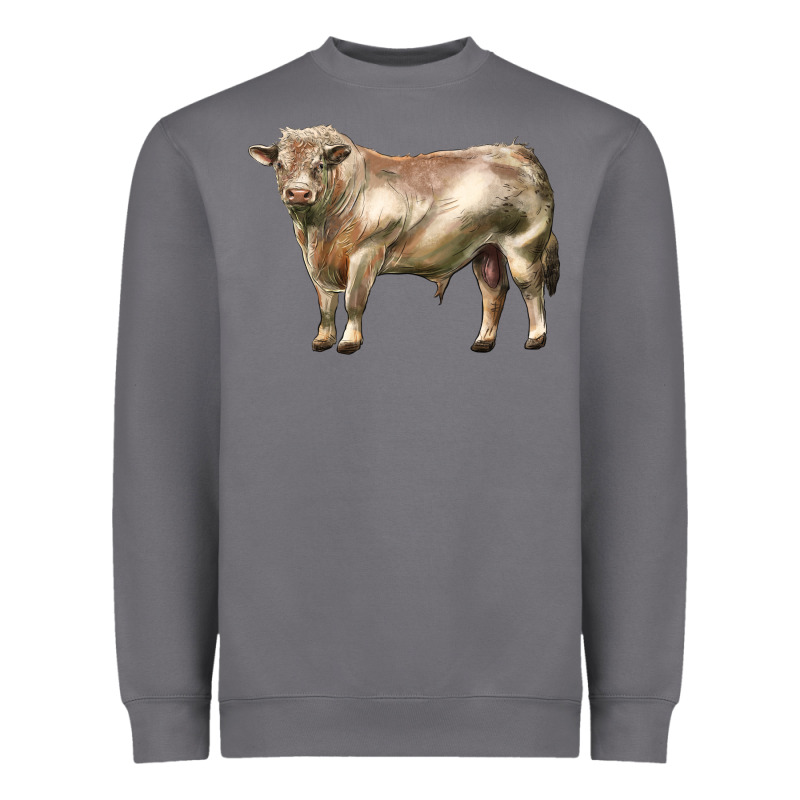 Charolais Bull Heavyweight Sweatshirt by LillyAllenDesigns | Teevron