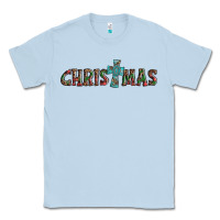 Dusty Blue christmas cross Classic Tee - AdoDesignShop