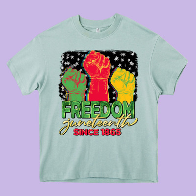 Freedom Juneteenth Since 1865 Heavy Core Tee Designed By Barkaloodesign