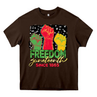 Chocolate Brown freedom juneteenth since 1865 Heavy Core Tee - BarkalooDesign