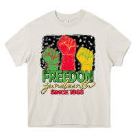 Cream freedom juneteenth since 1865 Heavy Core Tee - BarkalooDesign