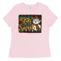Bubblegum Pink christmas stay sweet Ladies Tee - RanaPortraitStore