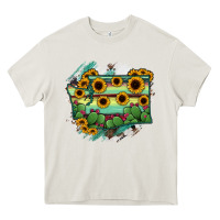 Cream washingTon State Map Heavy Core Tee - RanaPortraitStore