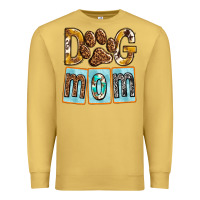 Antique Gold Dog Mom with Paw Premium Sweatshirt - texasbilliewilder