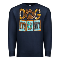 Navy Dog Mom with Paw Premium Sweatshirt - texasbilliewilder