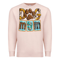 Pale Pink Dog Mom with Paw Premium Sweatshirt - texasbilliewilder