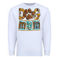White Dog Mom with Paw Premium Sweatshirt - texasbilliewilder