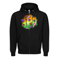 Black halloween candy patches Zipper Hoodie - BundleAndBundleShop