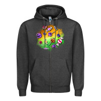Charcoal Heather halloween candy patches Zipper Hoodie - BundleAndBundleShop