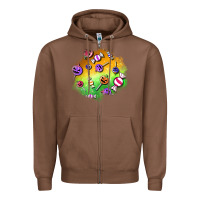 Chestnut halloween candy patches Zipper Hoodie - BundleAndBundleShop