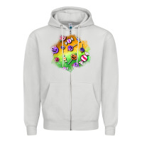 Dove Grey halloween candy patches Zipper Hoodie - BundleAndBundleShop