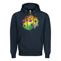 Navy halloween candy patches Zipper Hoodie - BundleAndBundleShop