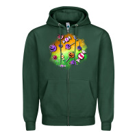 Sports Green halloween candy patches Zipper Hoodie - BundleAndBundleShop