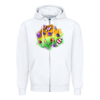 White halloween candy patches Zipper Hoodie - BundleAndBundleShop