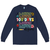 Navy 100 days of school Long Sleeve Tee - MaliasSmallBusiness