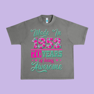 Made In 1952, 70 Years Of Being Awesome Kopya Urban Heavy Tee Designed By Jasminsmagicworld