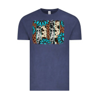 Vintage Denim gemstone leopard cowhide brushstroke Vintage Tee - AdoDesignShop